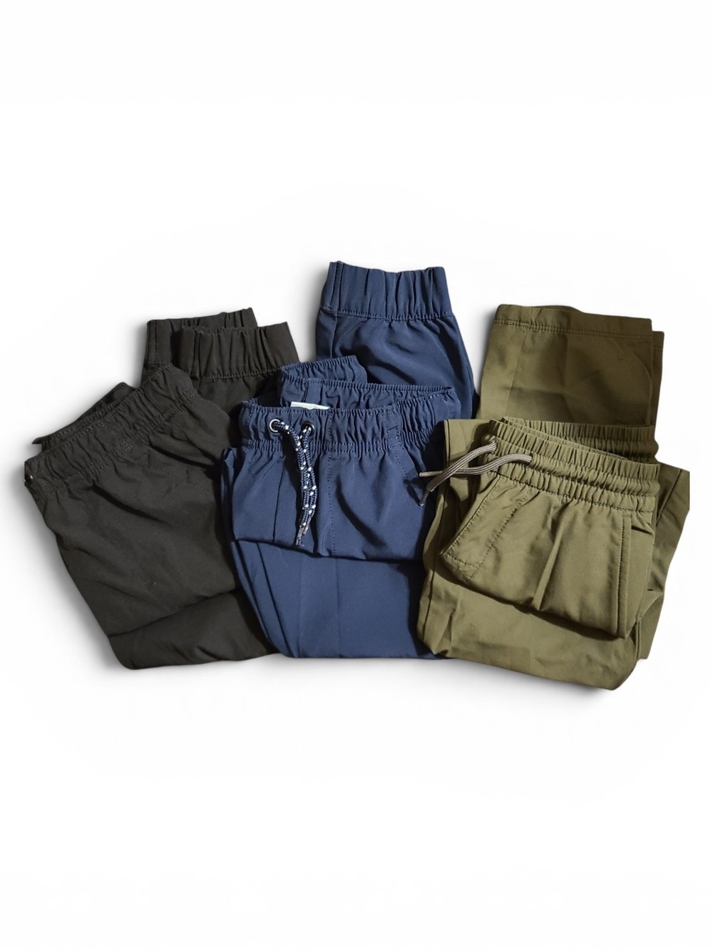 Jumping Beans Kids Elastic Cargo Joggers - Bundle Black, Blue & Olive
